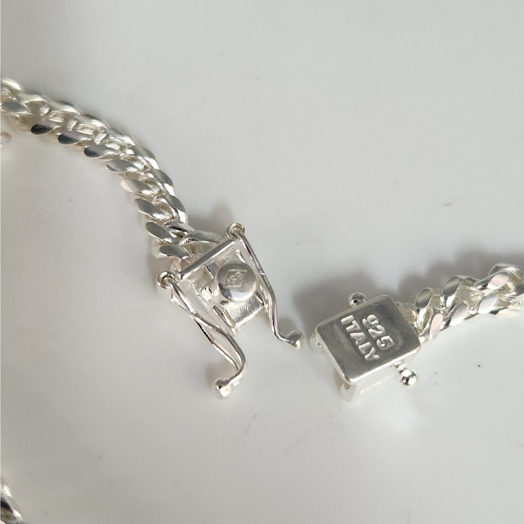 925 Italy sterling silver Cuban Chain Bracelet 7.5"
