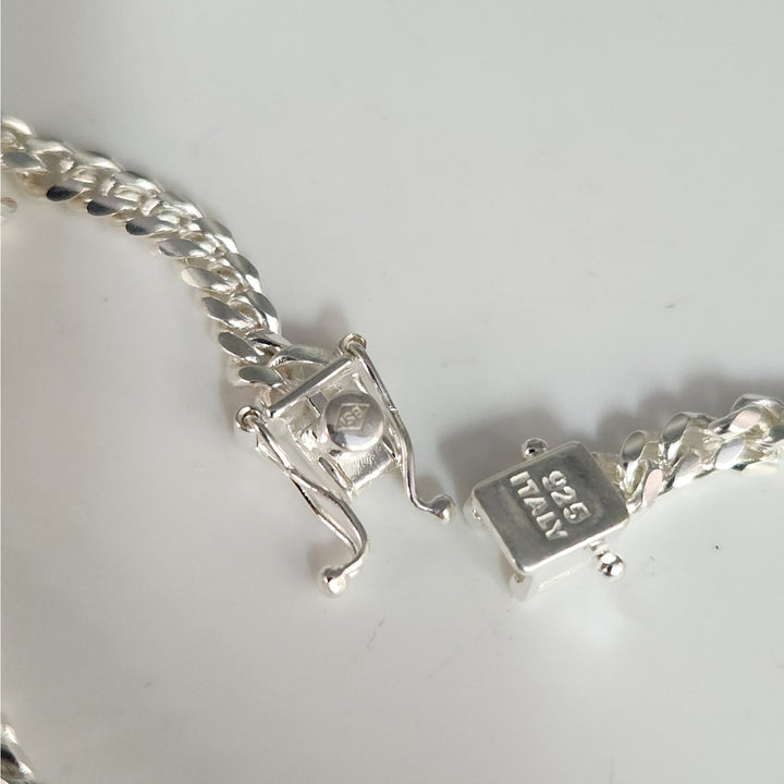 925 Italy sterling silver Cuban Chain Bracelet 7.5"