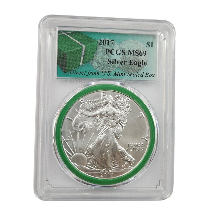 2017 US Silver Eagle PCGS MS69  First Strike US Mint Sealed Box