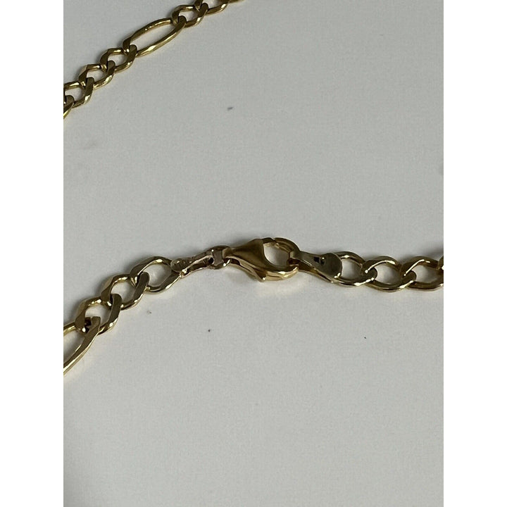 14k Gold Heavy Figaro Chain Necklace, 22in , 19.6g