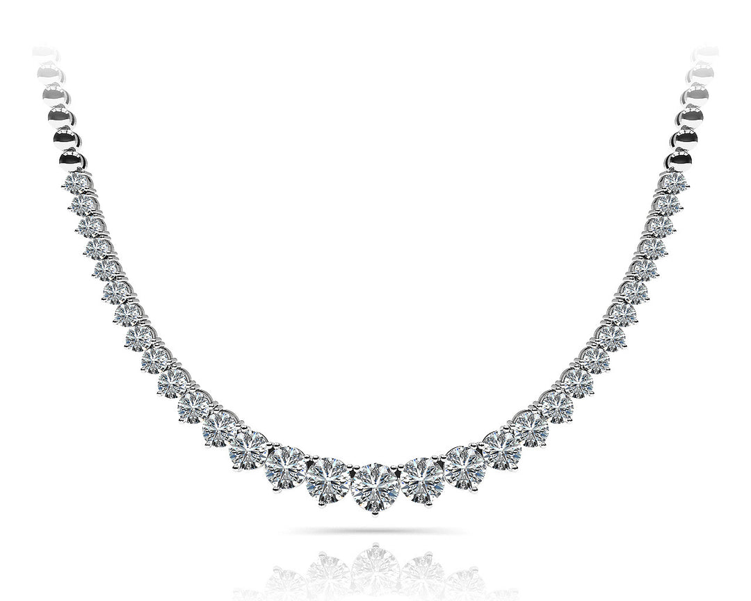 Round Diamond Multi-Stone Graduating Necklace