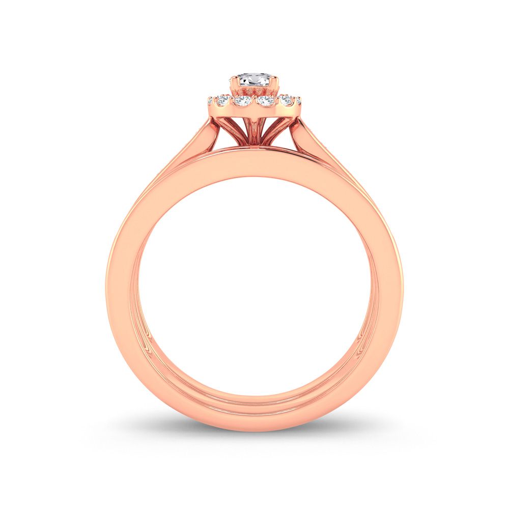 Romantic 14k Rose Gold Lab Diamond Bridal Ring (0.50ct)