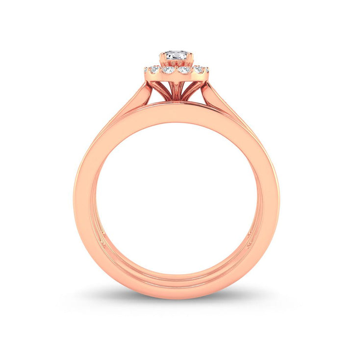 Romantic 14k Rose Gold Lab Diamond Bridal Ring (0.50ct)