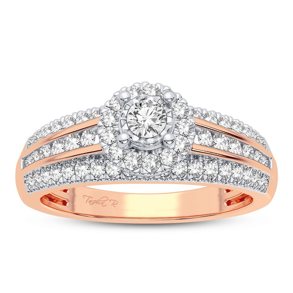 14K Rose Gold 0.50CT Diamond Ring