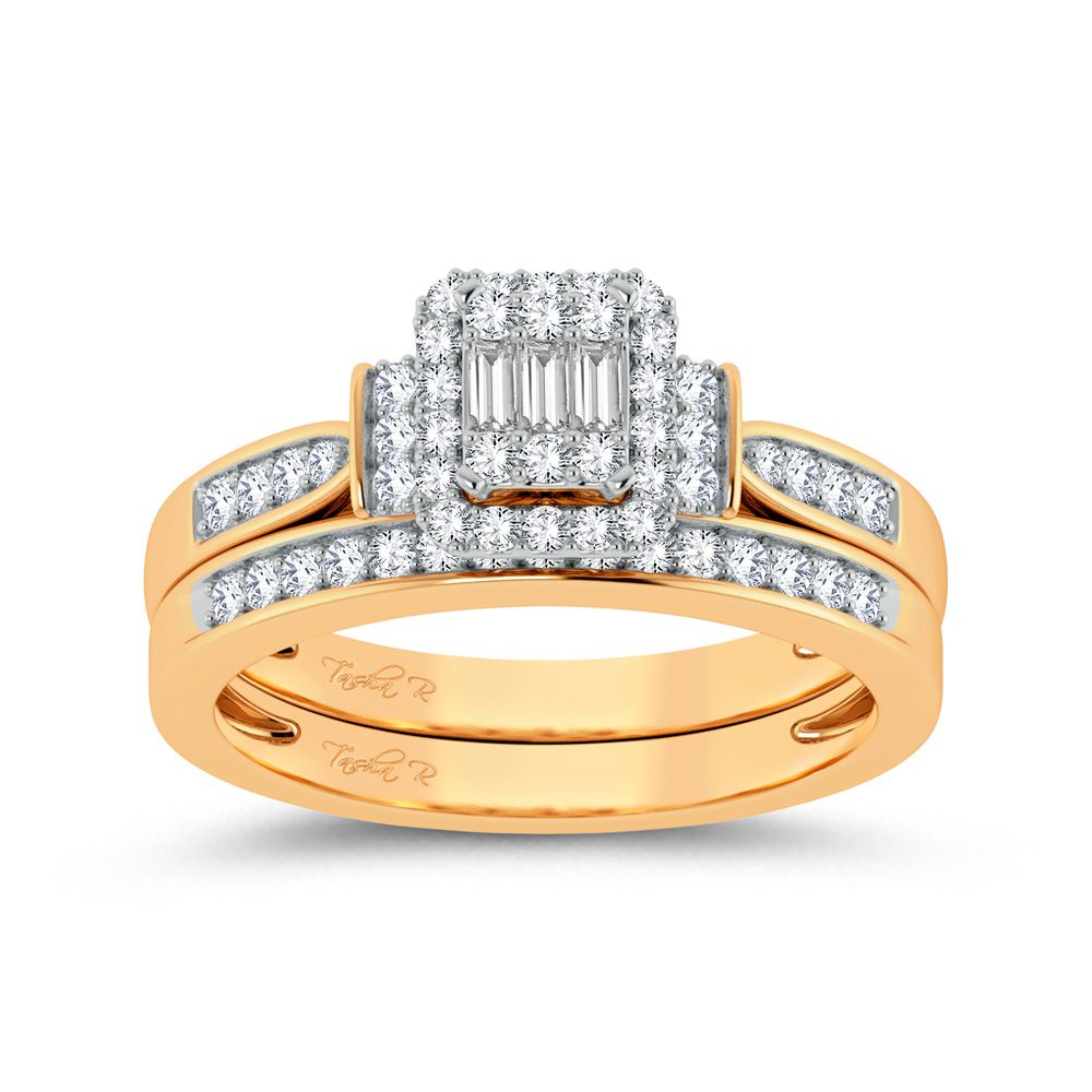 10k Yellow Gold 0.50ct Lab Diamond Bridal Ring for Her