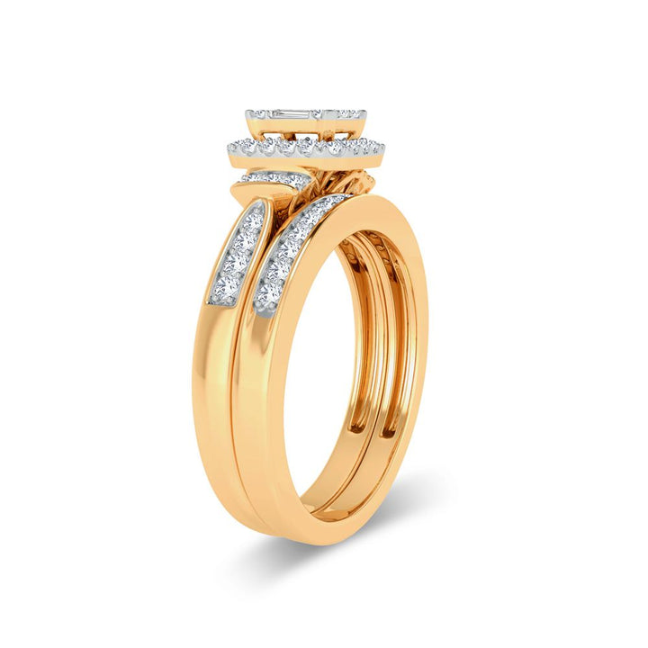 10k Yellow Gold 0.50ct Lab Diamond Bridal Ring for Her