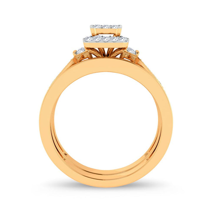 10k Yellow Gold 0.50ct Lab Diamond Bridal Ring for Her