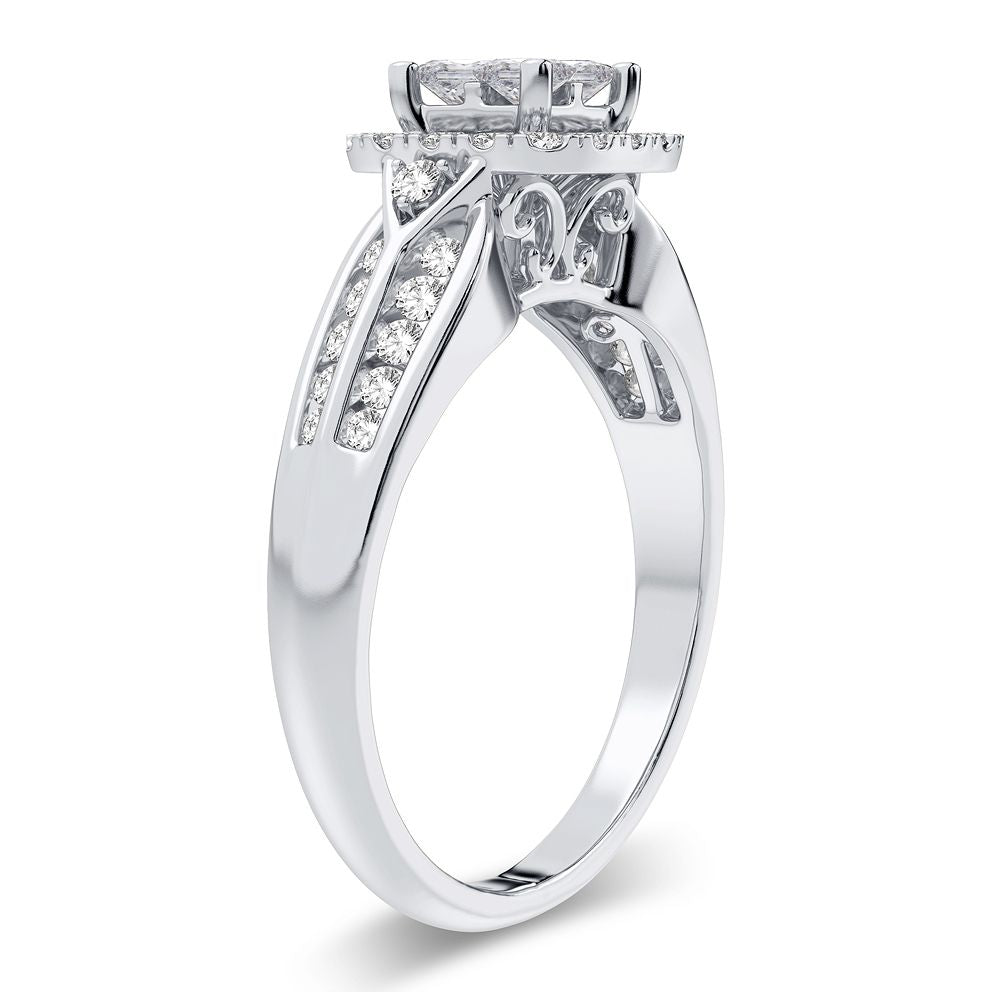 Timeless 10k White Gold Lab Diamond Engagement Ring (0.60CT)