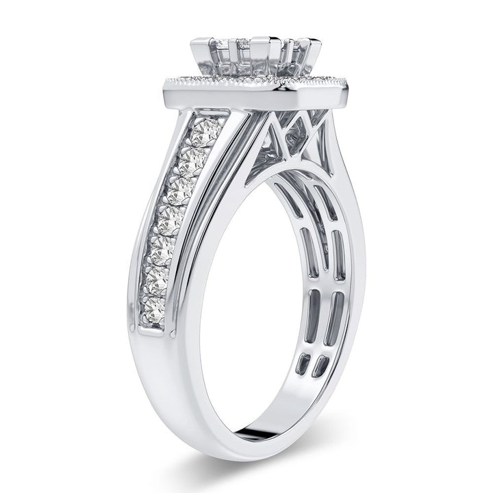 Timeless 10k White Gold Lab Diamond Engagement Ring (0.71CT)