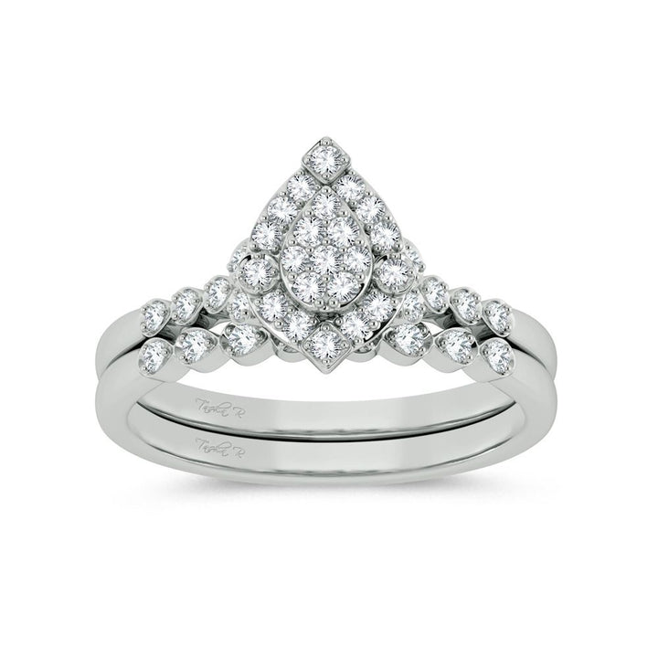 Timeless 14k White Gold Lab Diamond Bridal Ring Set