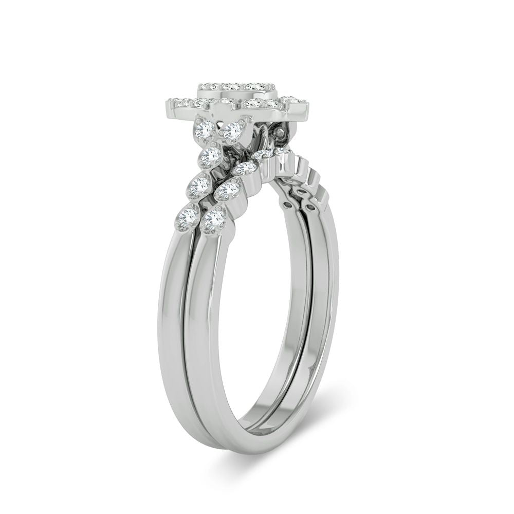 Timeless 14k White Gold Lab Diamond Bridal Ring Set