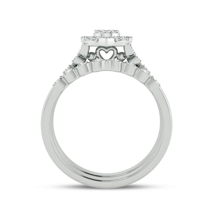 Timeless 14k White Gold Lab Diamond Bridal Ring Set