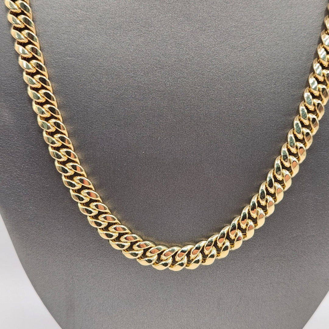 10k Yellow Gold Hollow Cuban Link Chain Necklace 22"