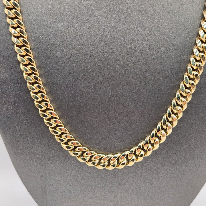 10k Yellow Gold Hollow Cuban Link Chain Necklace 22"