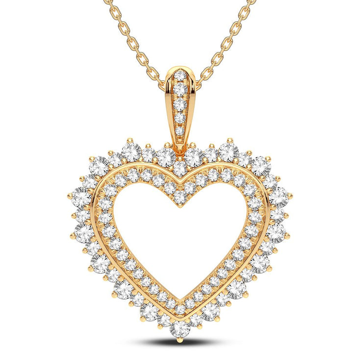 14K Yellow Gold Lab Diamond Womens Pendant Necklace