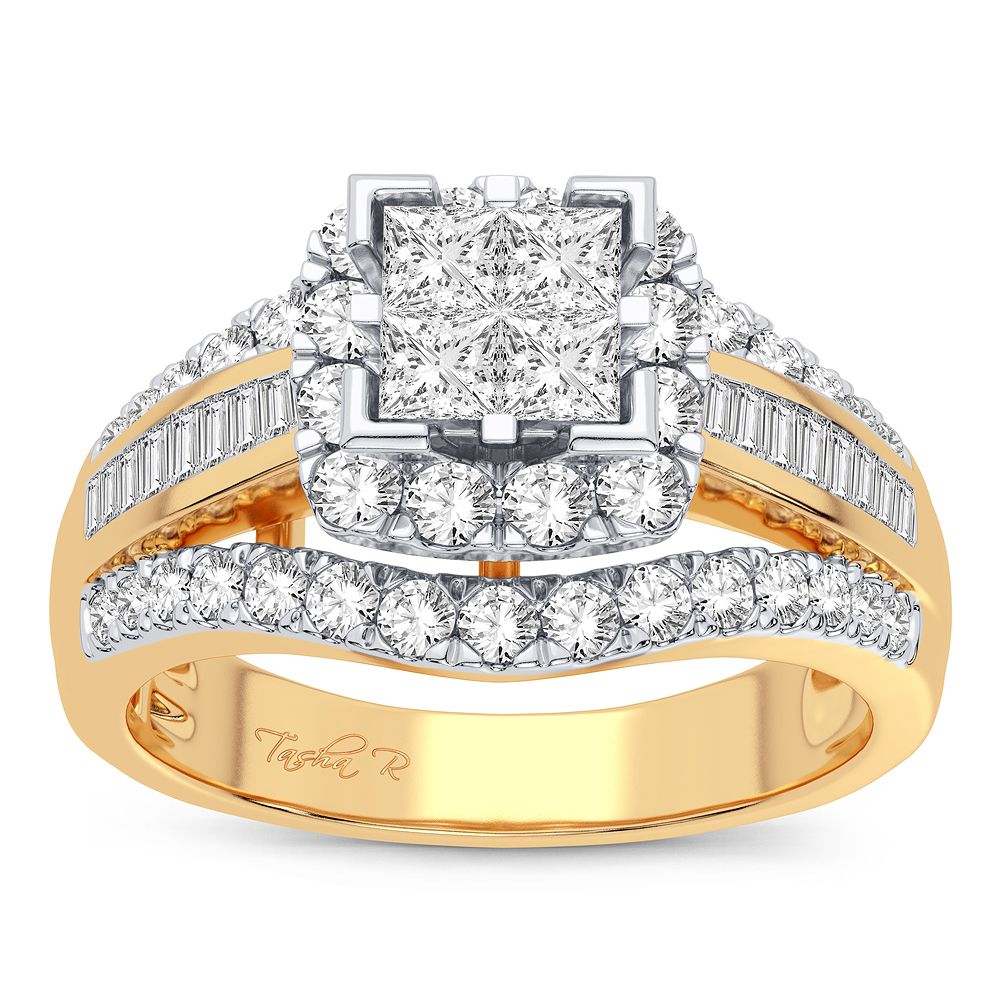 Brilliant 10K Yellow Gold 0.90CT Lab Diamond Engagement Ring