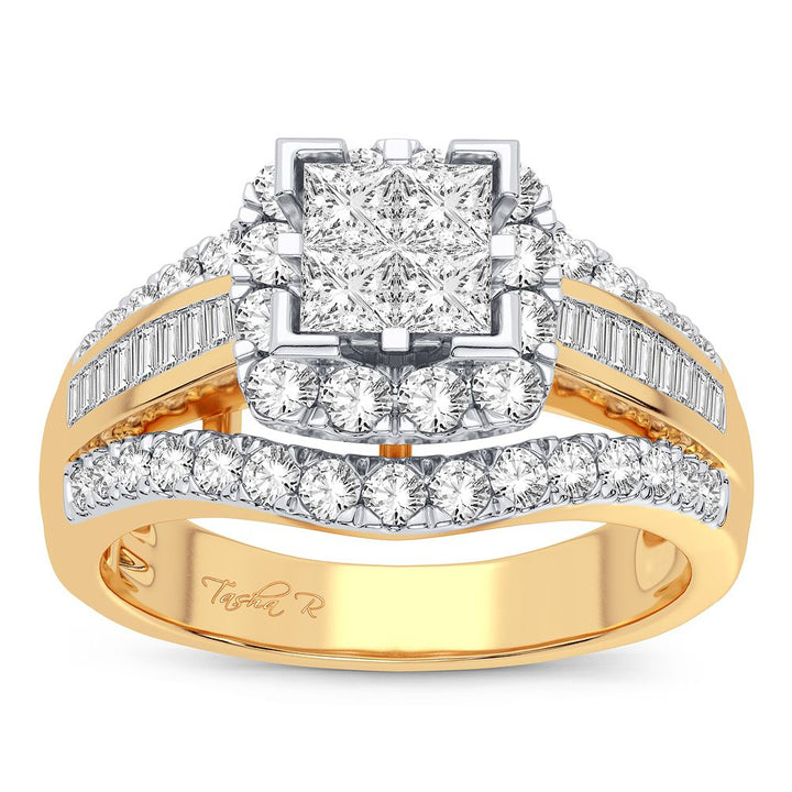 Brilliant 10K Yellow Gold 0.90CT Lab Diamond Engagement Ring