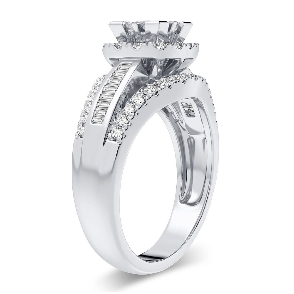 Brilliant 10k White Gold Lab Diamond Engagement Ring (0.90CT)