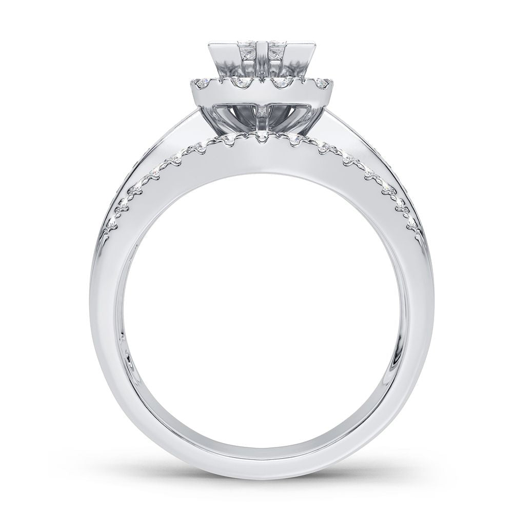 Brilliant 10k White Gold Lab Diamond Engagement Ring (0.90CT)