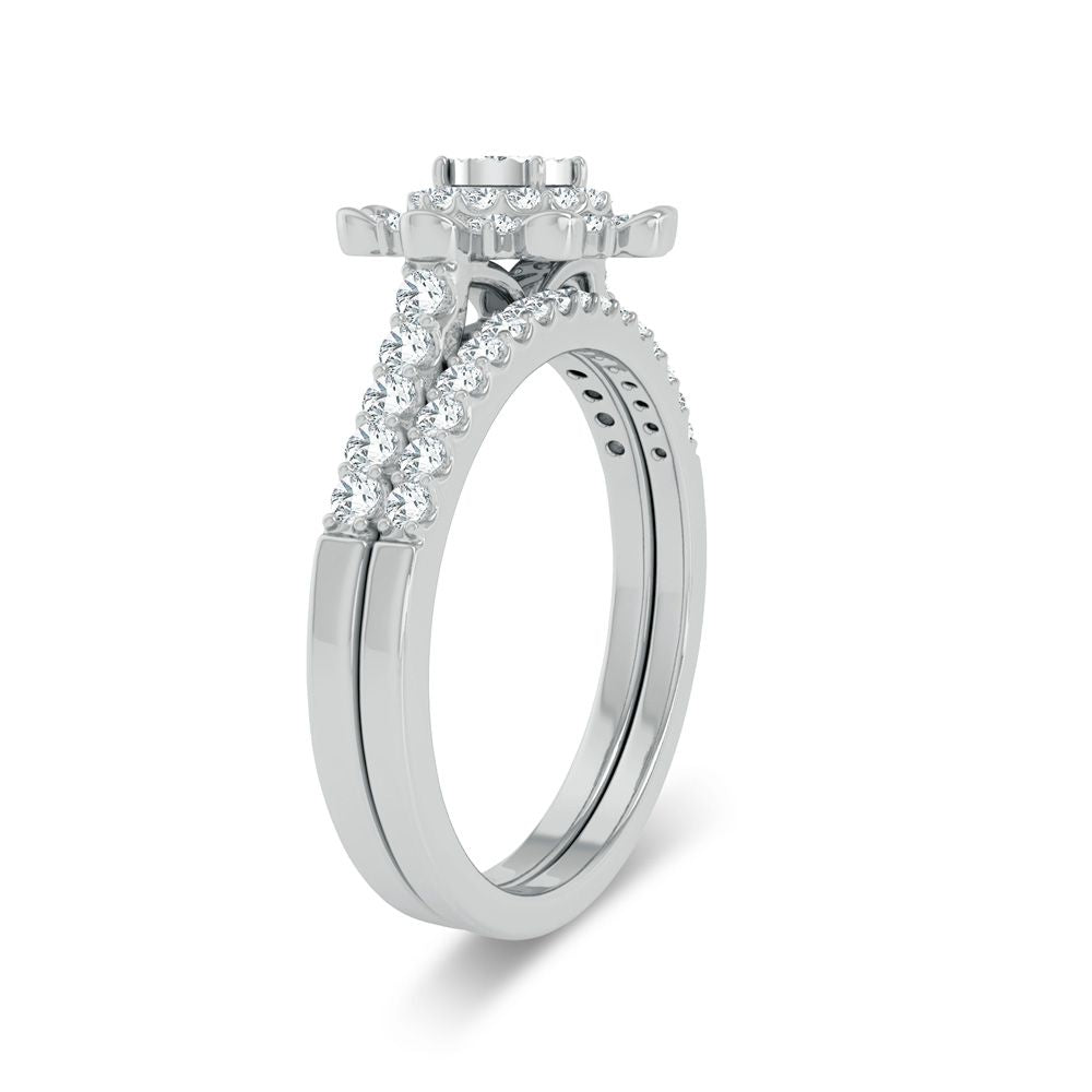 Elegant 10k White Gold 0.63ct Lab Diamond Engagement Ring