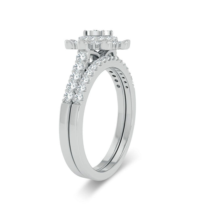 Elegant 10k White Gold 0.63ct Lab Diamond Engagement Ring