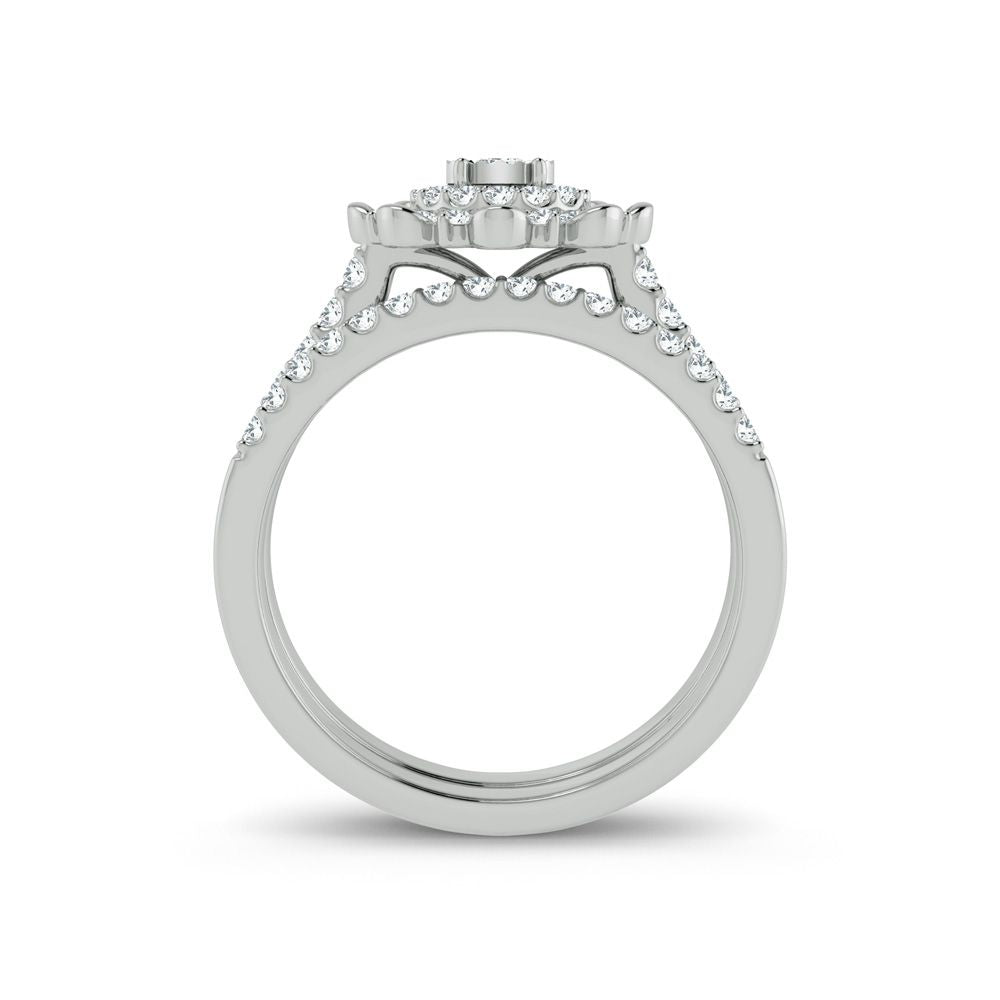 Elegant 10k White Gold 0.63ct Lab Diamond Engagement Ring