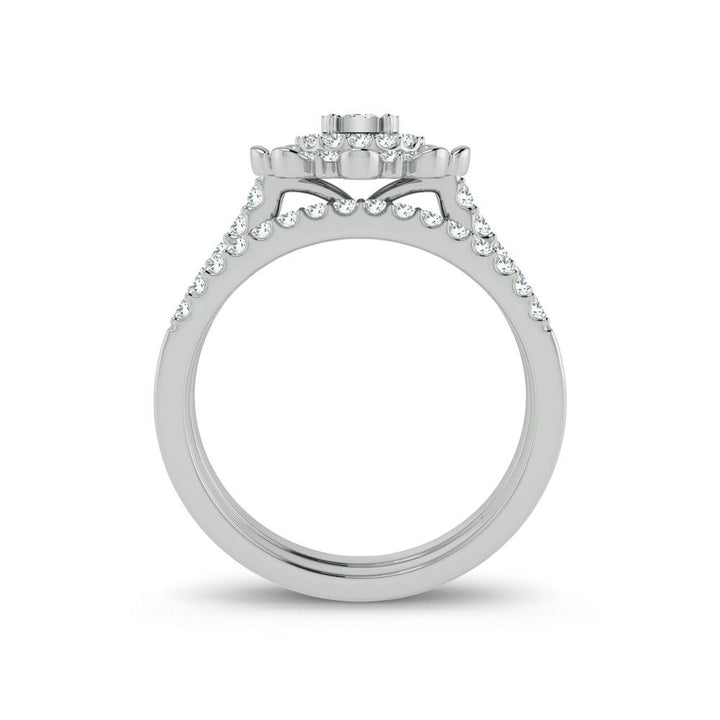 Elegant 10k White Gold 0.63ct Lab Diamond Engagement Ring