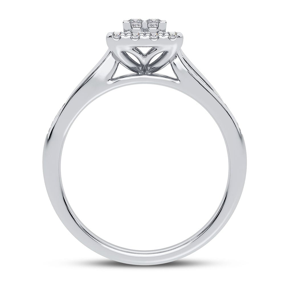 Timeless 10k White Gold Lab Diamond Engagement Ring (0.50CT)