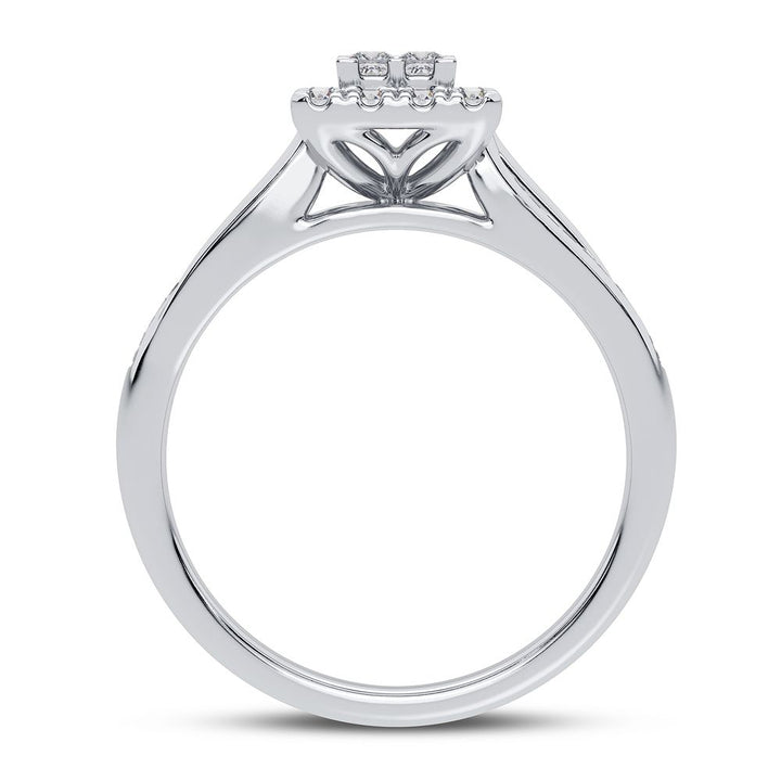 Timeless 10k White Gold Lab Diamond Engagement Ring (0.50CT)