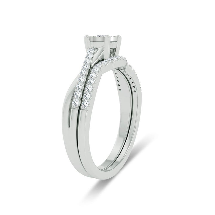 10k White Gold 0.25ct Lab Diamond Bridal Ring Set