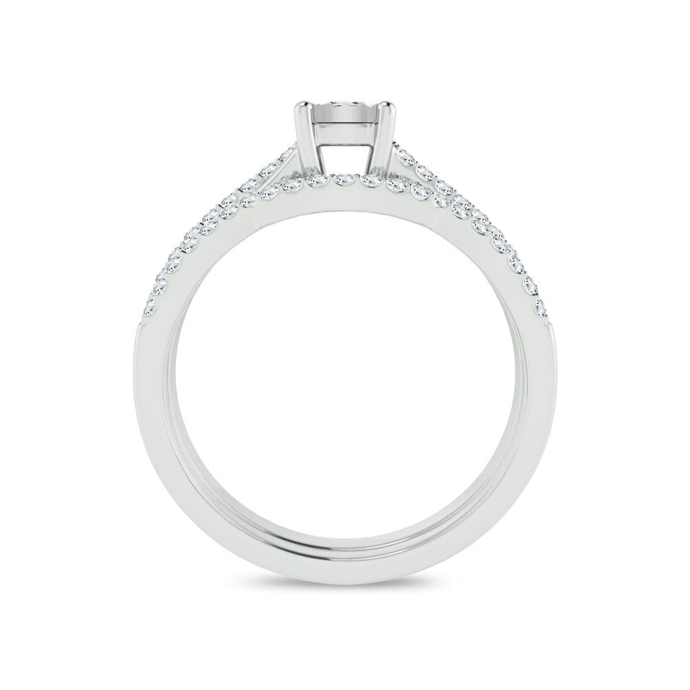 10k White Gold 0.25ct Lab Diamond Bridal Ring Set
