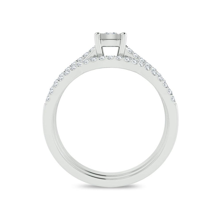 10k White Gold 0.25ct Lab Diamond Bridal Ring Set