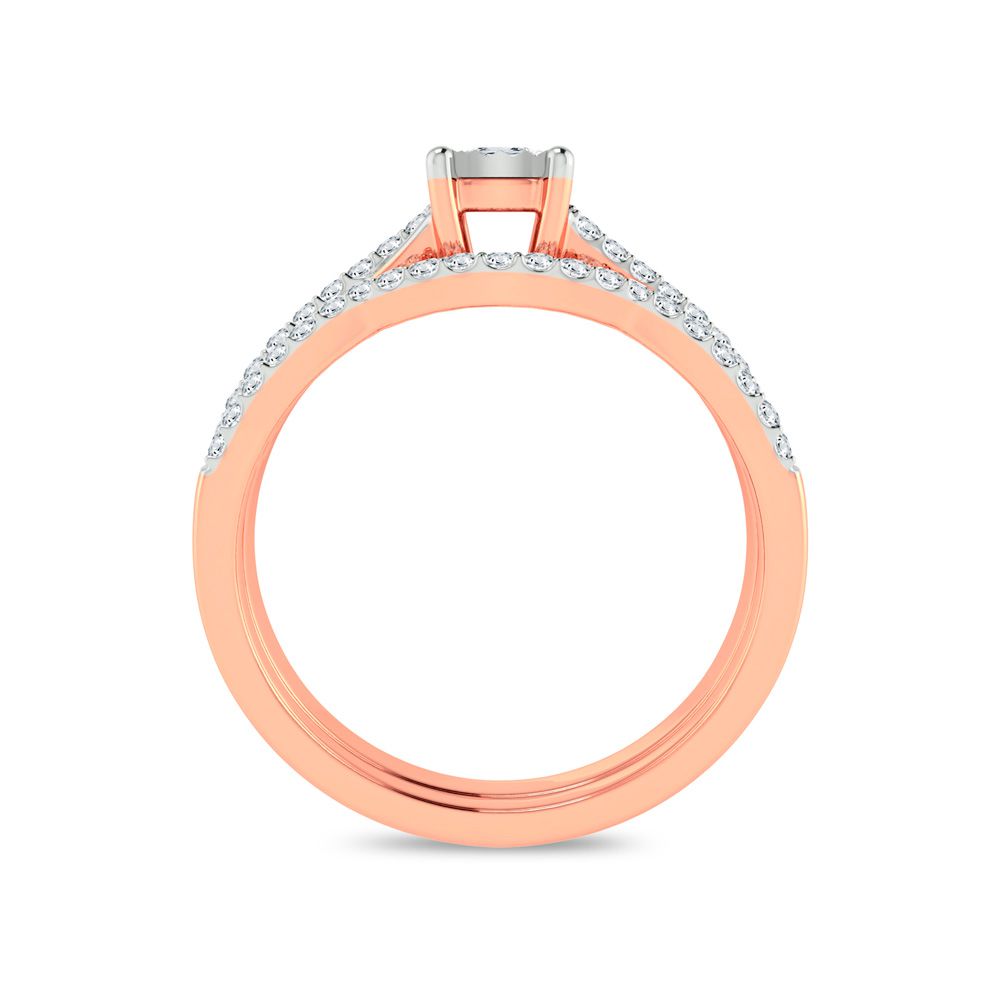 10k Rose Gold 0.25ct Lab Diamond Womens Bridal Ring