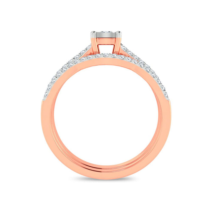 10k Rose Gold 0.25ct Lab Diamond Womens Bridal Ring