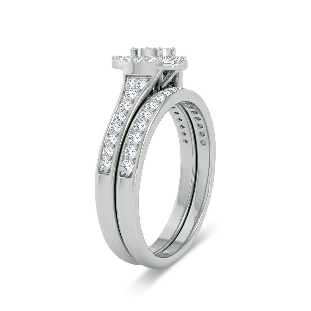 10k White Gold 0.5ct Lab Diamond Bridal Ring Set