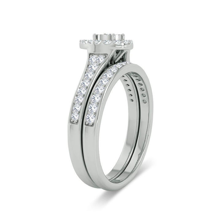 10k White Gold 0.5ct Lab Diamond Bridal Ring Set