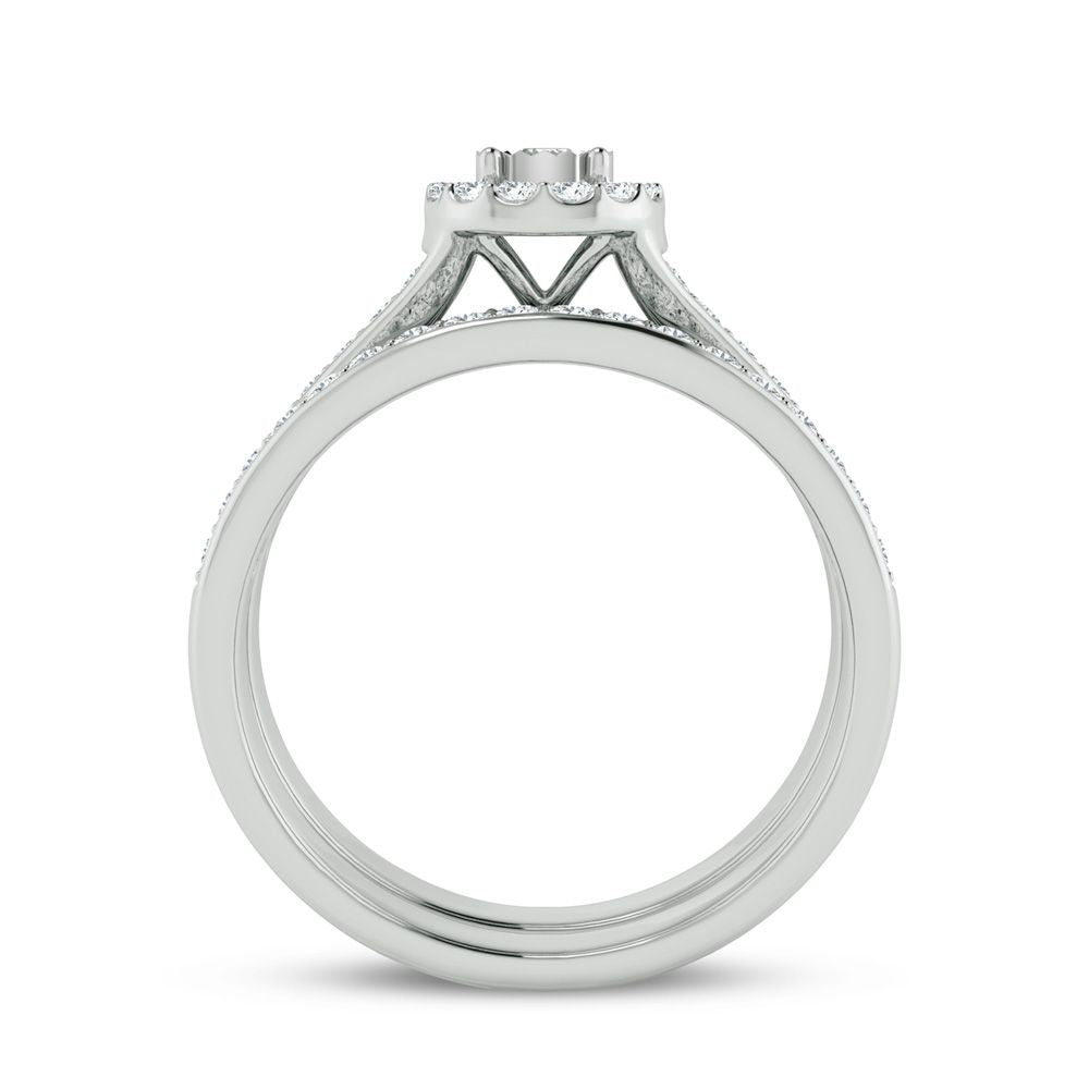 10k White Gold 0.5ct Lab Diamond Bridal Ring Set