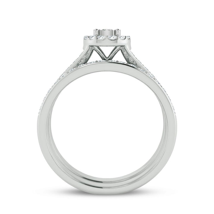 10k White Gold 0.5ct Lab Diamond Bridal Ring Set