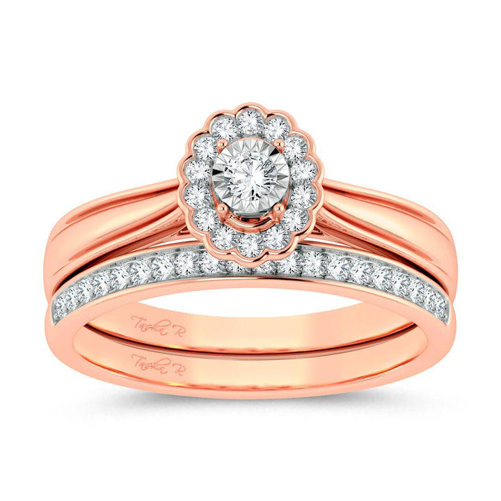 Romantic 14k Rose Gold Lab Diamond Bridal Ring (0.33ct)