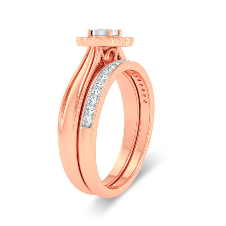 Romantic 14k Rose Gold Lab Diamond Bridal Ring (0.33ct)