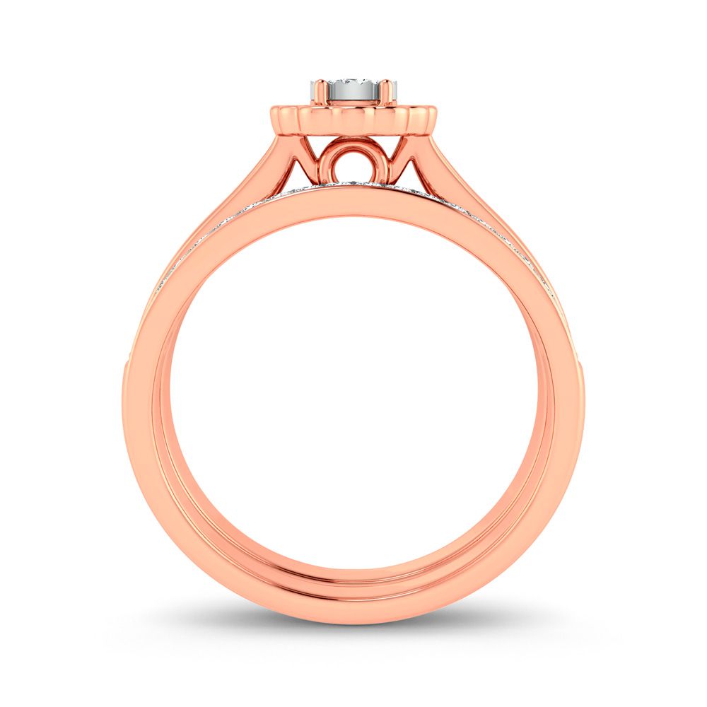 Romantic 14k Rose Gold Lab Diamond Bridal Ring (0.33ct)