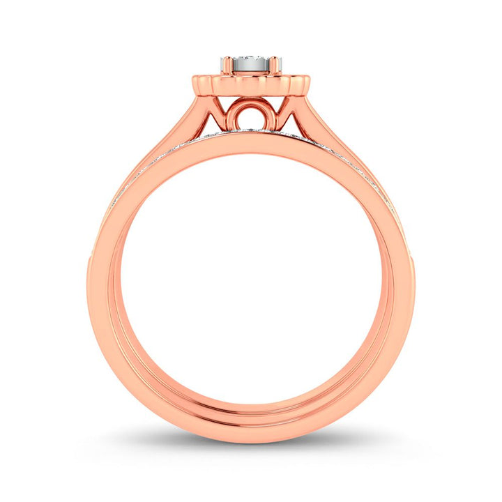 Romantic 14k Rose Gold Lab Diamond Bridal Ring (0.33ct)