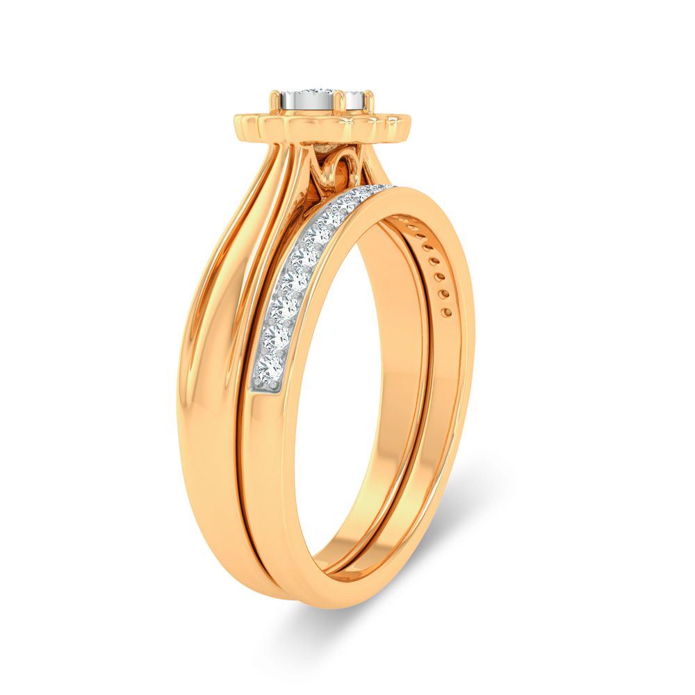 14k Yellow Gold 0.33ct Lab Diamond Bridal Ring Sparkle