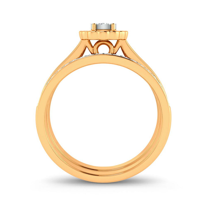 14k Yellow Gold 0.33ct Lab Diamond Bridal Ring Sparkle