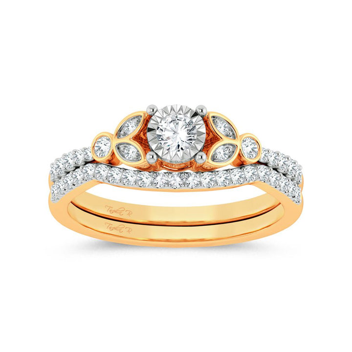 10k Yellow Gold Lab Diamond Bridal Ring - Timeless Elegance