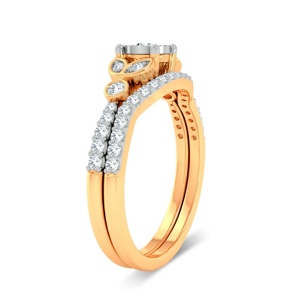 10k Yellow Gold Lab Diamond Bridal Ring - Timeless Elegance