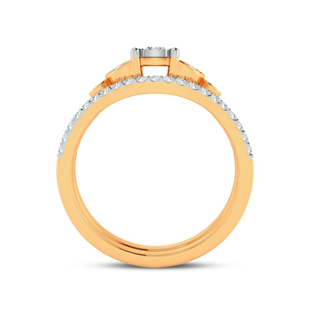 10k Yellow Gold Lab Diamond Bridal Ring - Timeless Elegance