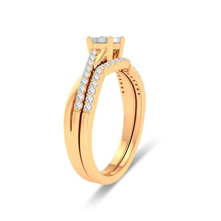 10k Yellow Gold 0.25ct Lab Diamond Womens Bridal Ring