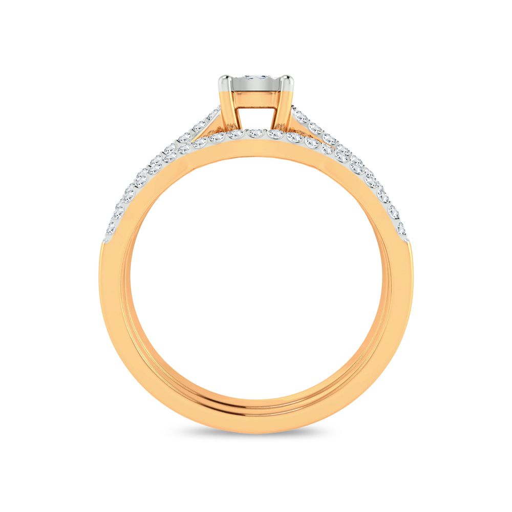 10k Yellow Gold 0.25ct Lab Diamond Womens Bridal Ring