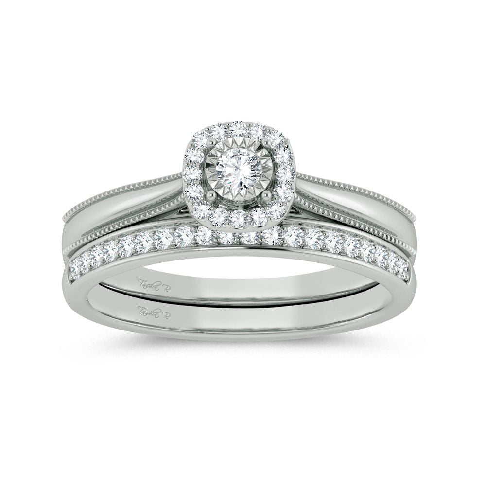 Elegant 10k White Gold 0.25ct Lab Diamond Engagement Ring